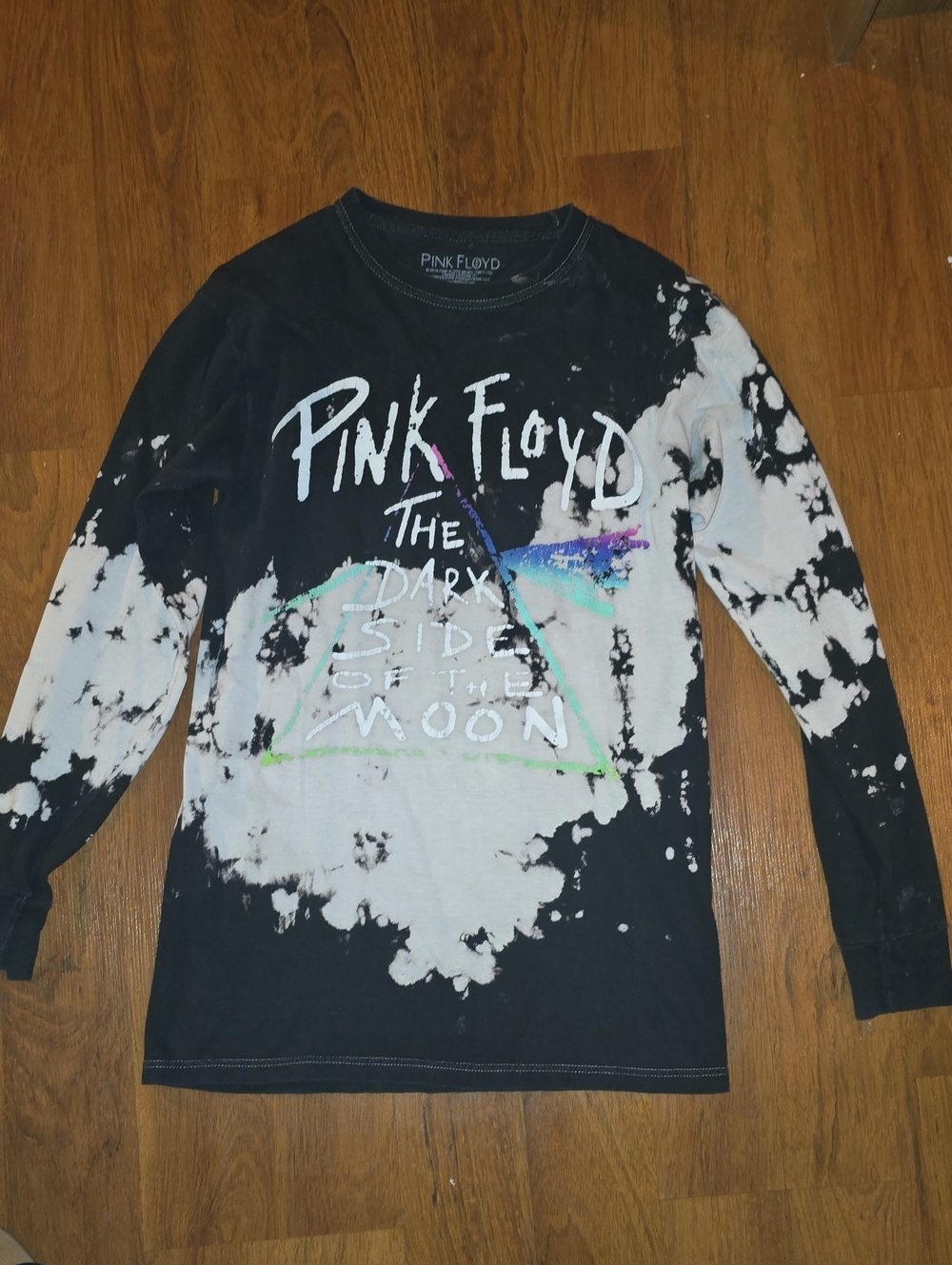 Pink Floyd Black & White Tie-Dye Kids Long Sleeve Tee